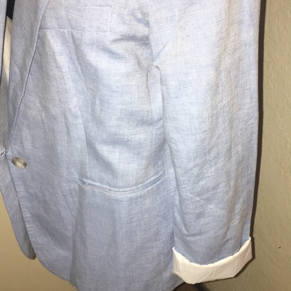 Light blue linen blazer Lela Rose size large - Picture 3 of 5